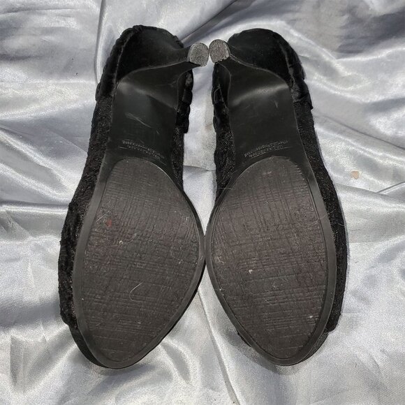 RAMPAGE black satin lace open toe heels GRACELAND - Picture 5 of 5